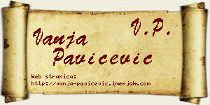 Vanja Pavičević vizit kartica